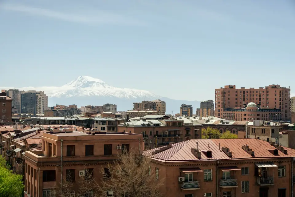 Yerevan with Mount Ararat on the horizon